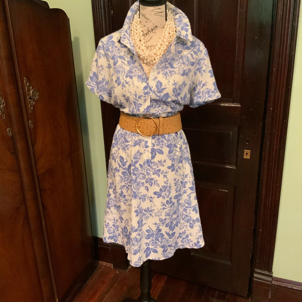 🌸 London Times 🌸 linen short sleeve dress